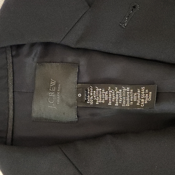 J.Crew Super 120s Black 2 Button Blazer Jacket Size 0 - Picture 2 of 7
